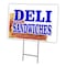 Signmission Deli Sandwiches Yard Sign & Stake outdoor plastic coroplast window, C-1824 Deli Sandwiches C-1824 Deli Sandwiches - alternate 1